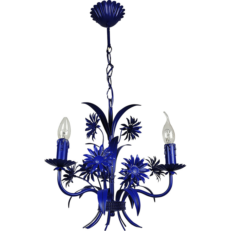 Vintage metalwork pendant lamp, 1970s