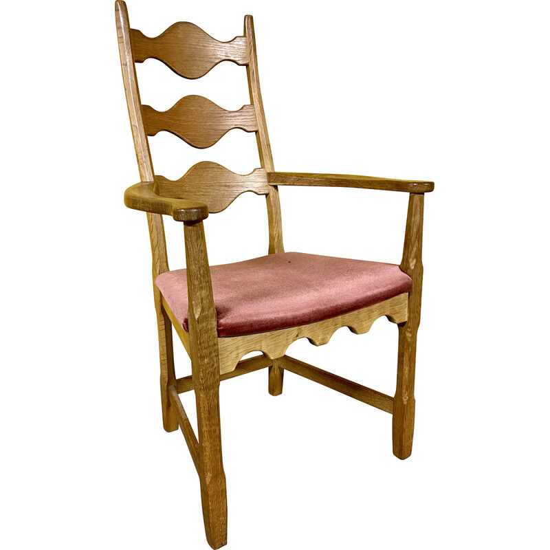 Deense vintage eikenhouten fauteuil van Henning Kjaernulf, 1960