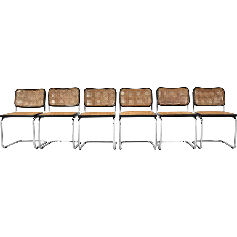 Set of 6 vintage metal chairs by Marcel Breuer