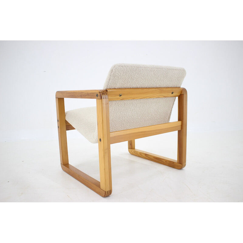 Vintage armchair in boucle, Czechoslovakia 1970s