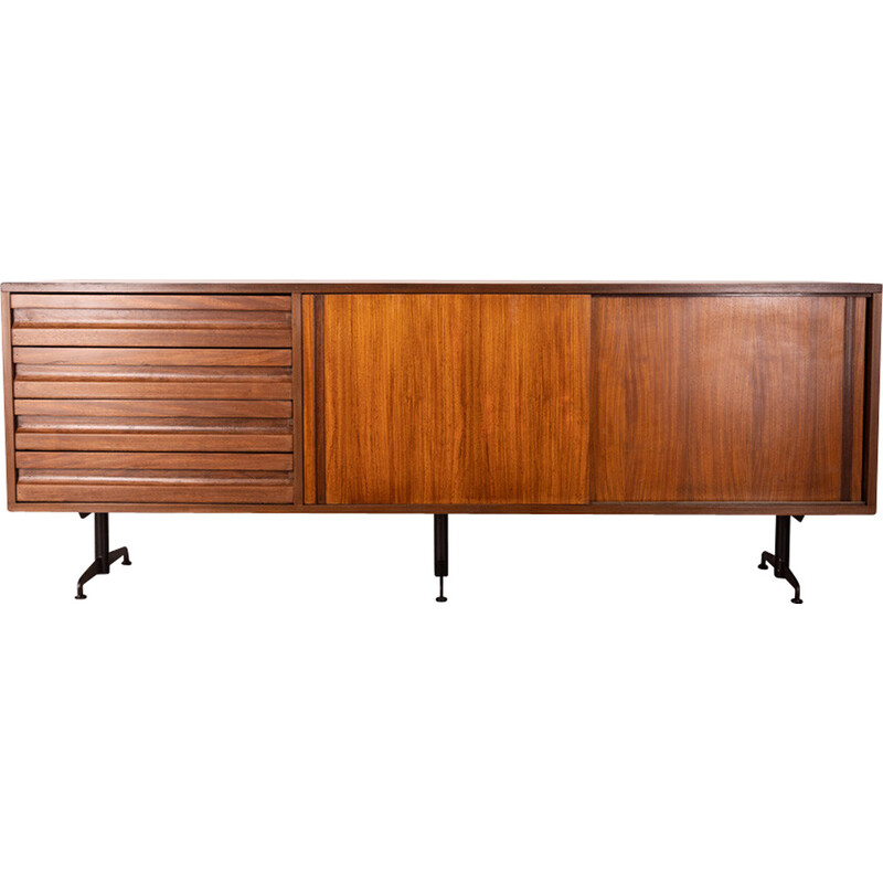 Vintage teak wood sideboard by Osvaldo Borsani for Tecno, 1960s