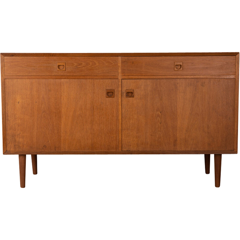 Vintage sideboard in oak wood with two hinged doors, 1970s