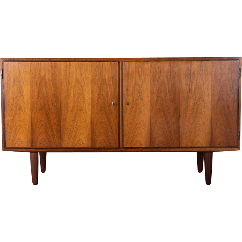 Vintage dressoir in rozenhout met twee scharnierende deuren van Poul Hundevad, jaren 1960