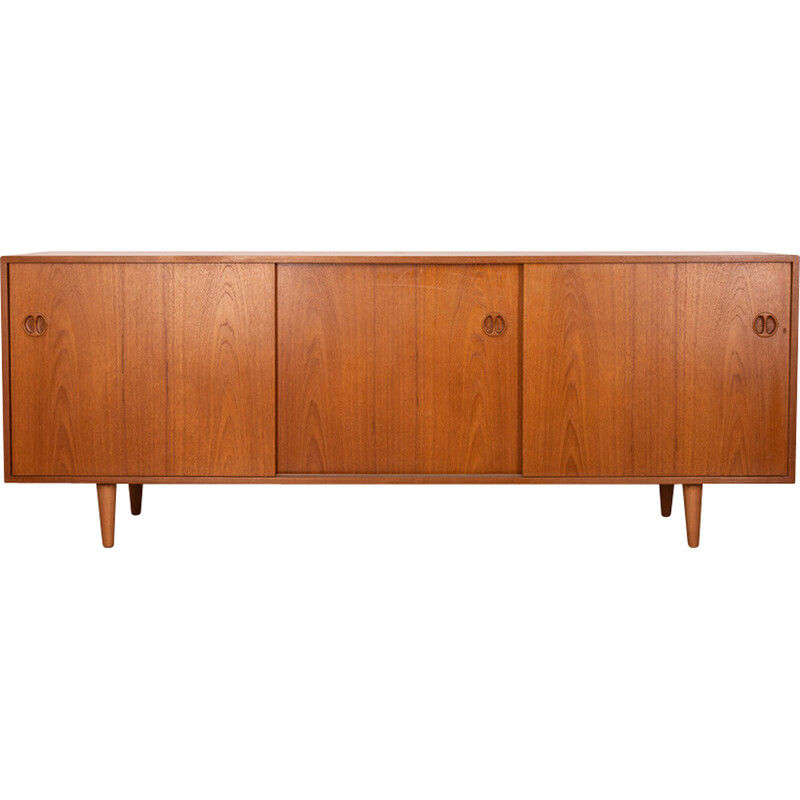 Vintage dressoir in teakhout met drie schuifdeuren, jaren 1960