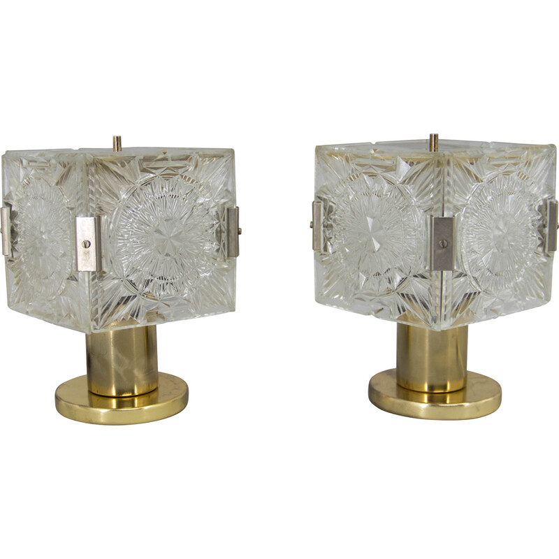 Pair of vintage table lamps by Kamenicky Senov, 1970s