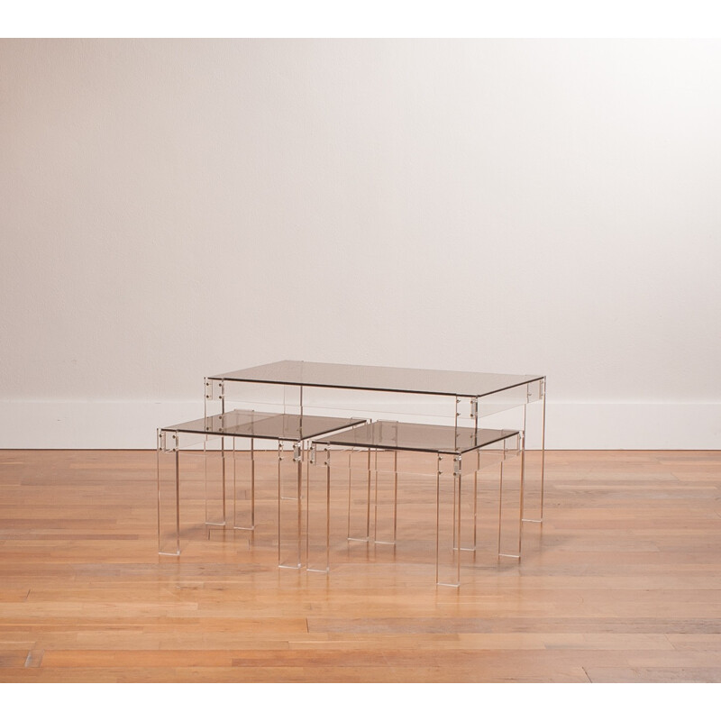 Set of Italian Nesting Tables in plexiglass - 1970s