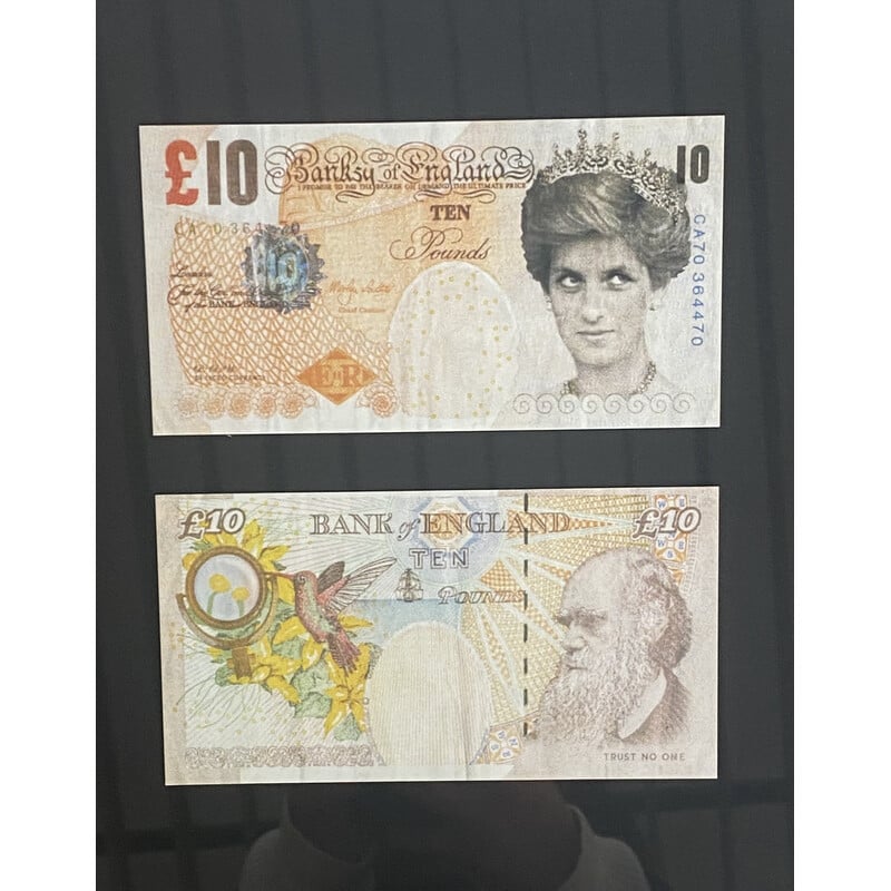 Billet de 10 pounds vintage à l'effigie de Lady Di émis par la banque Banksy off England