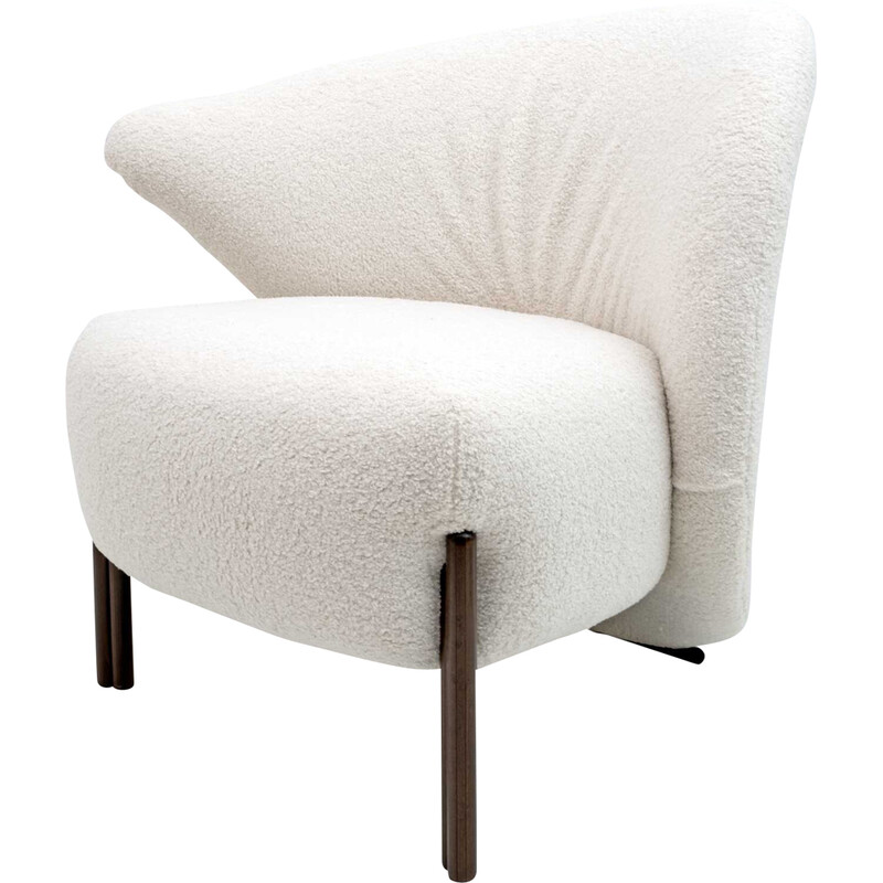 Fauteuil bouclé italien vintage, 1980