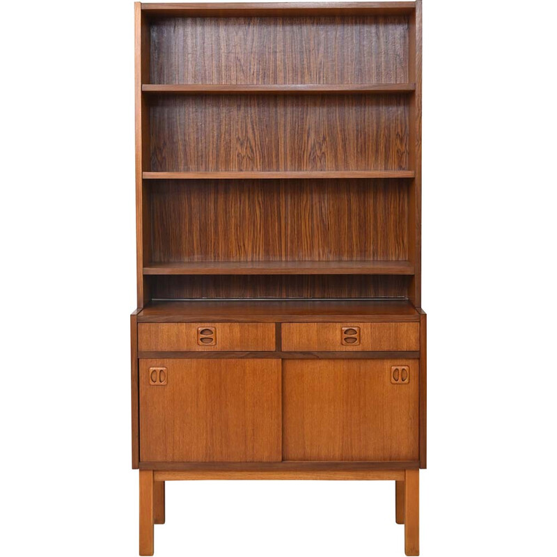 Vintage bookcase with drawers and sliding doors, 1960s