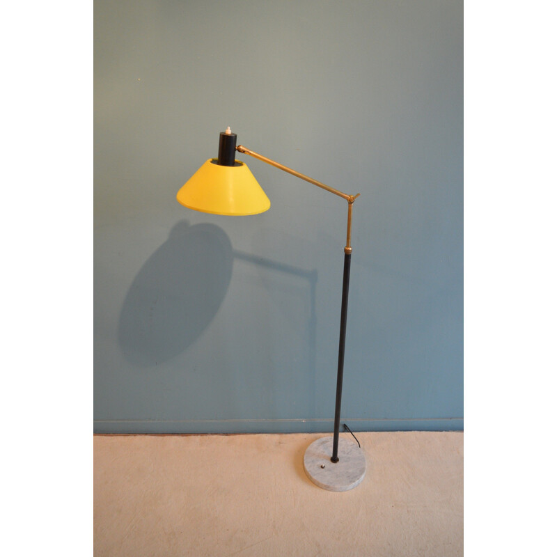 Yellow Stilux floor lamp - 1960s