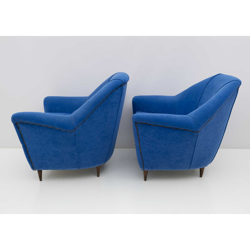 Ein Paar italienische Sessel aus der Mitte des Jahrhunderts von Ico Parisi für Ariberto Colombo, 1950er Jahre