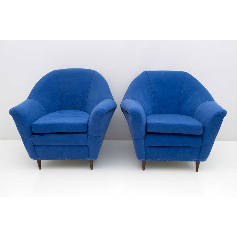 Pair of mid century Italian armchairs by Ico Parisi for Ariberto Colombo, 1950s