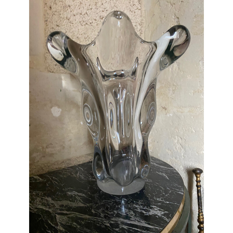 Vintage vase "Giraffe head" from the Vannes crystal factory, 1950