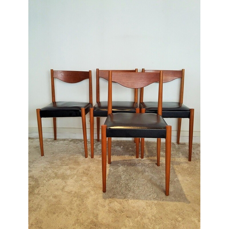 Set of 4 Silva Baumann beech chairs - 1960s
