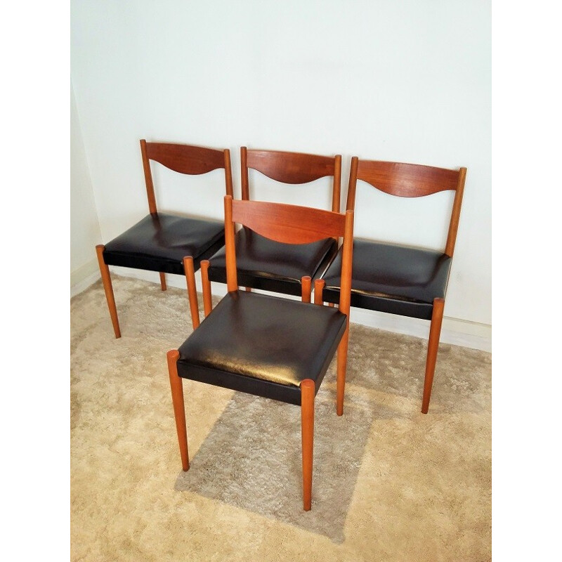 Set of 4 Silva Baumann beech chairs - 1960s