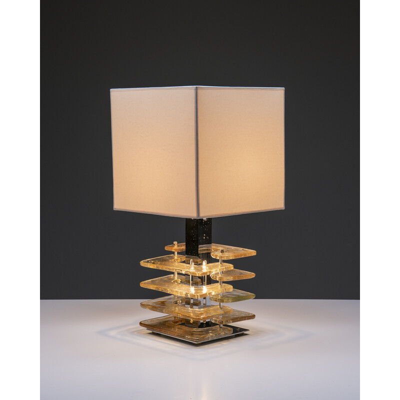 Vintage Italian Murano glass table lamp, 1970