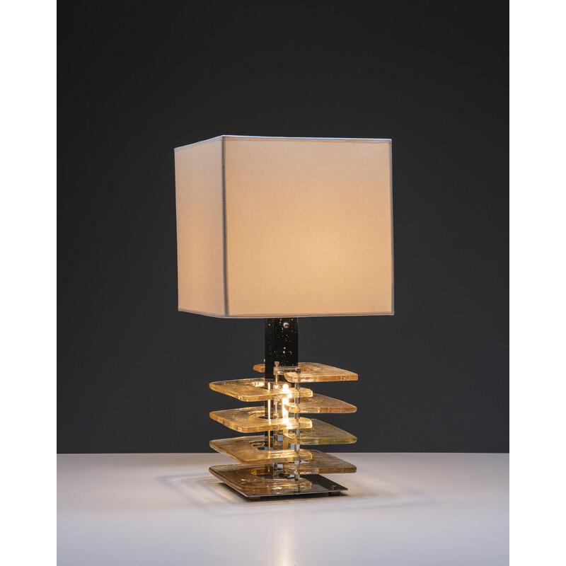 Vintage Italian Murano glass table lamp, 1970