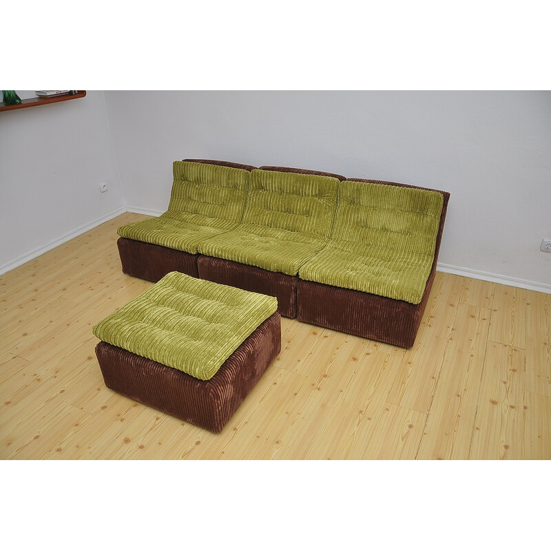 Vintage corduroy modular sofa by Dux, 1970s