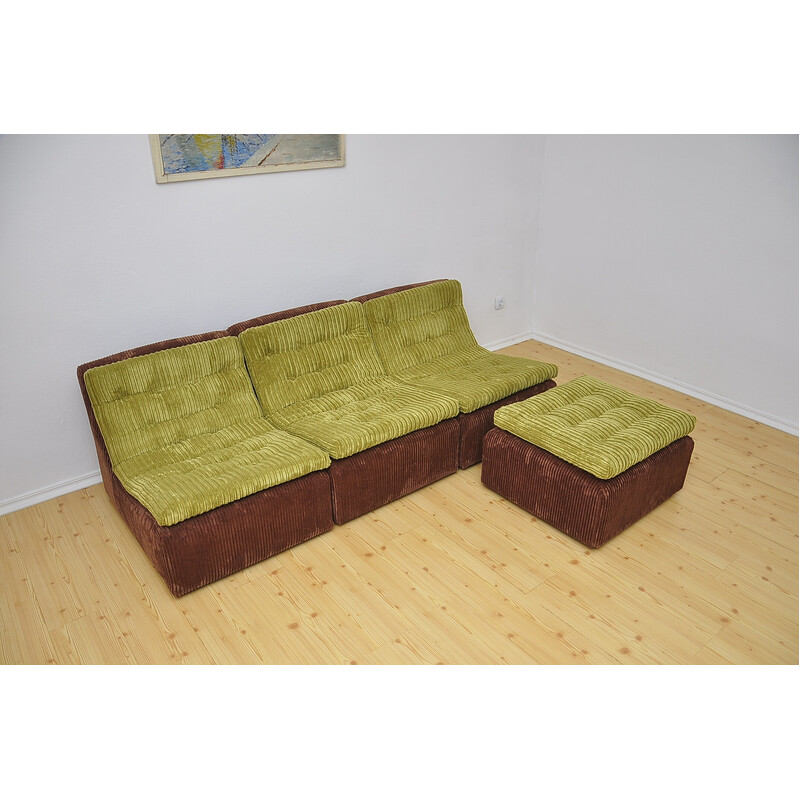 Vintage corduroy modular sofa by Dux, 1970s