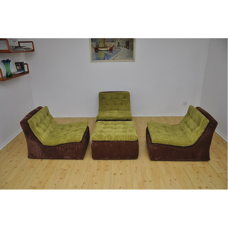 Modulares Sofa aus Kord von Dux, 1970er Jahre