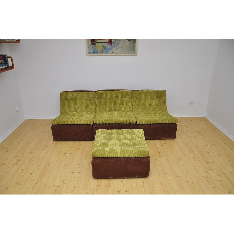 Vintage corduroy modular sofa by Dux, 1970s