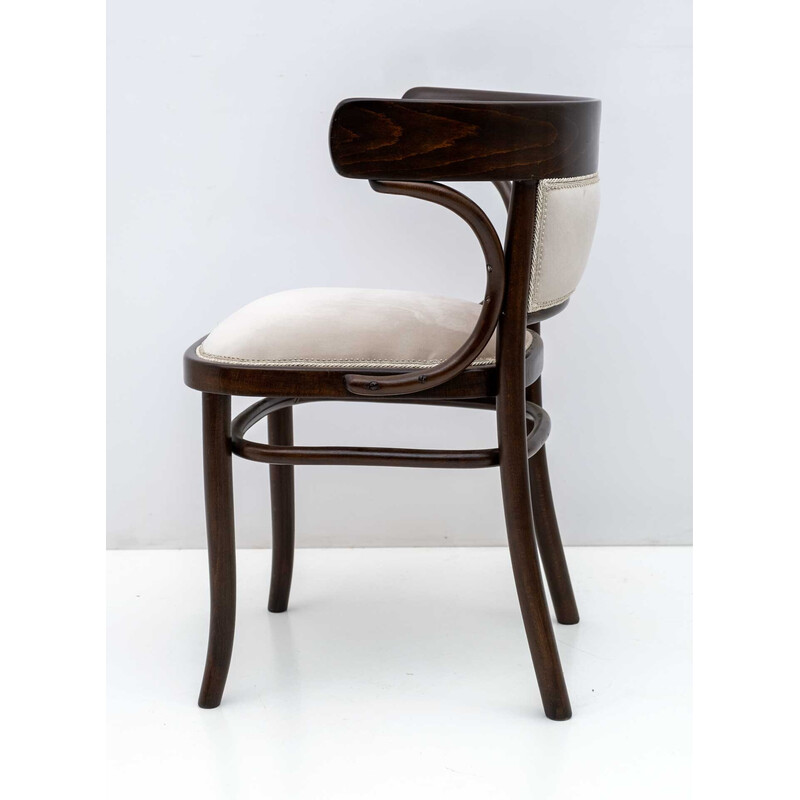 Vintage Thonet Austrian curved wood armrests chair, 1920s