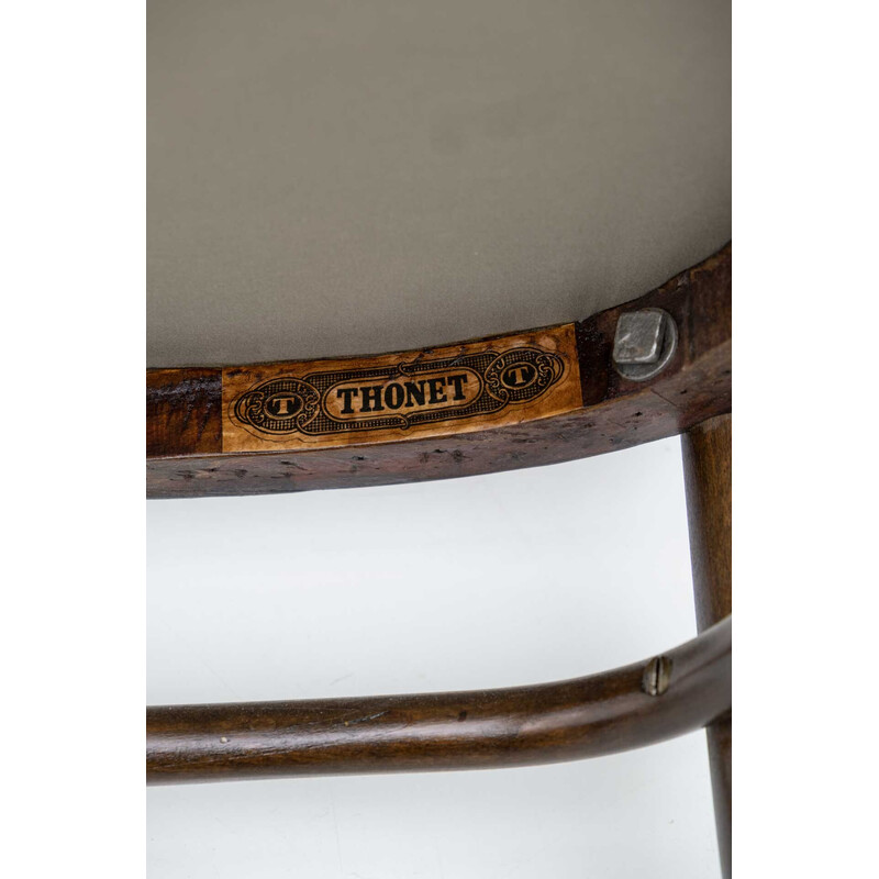 Silla austriaca Thonet vintage con reposabrazos de madera curvada, años 20