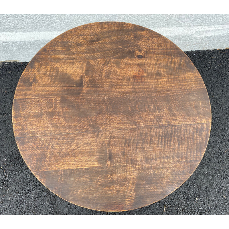 Vintage wooden side table by Charles Dudouyt, 1940