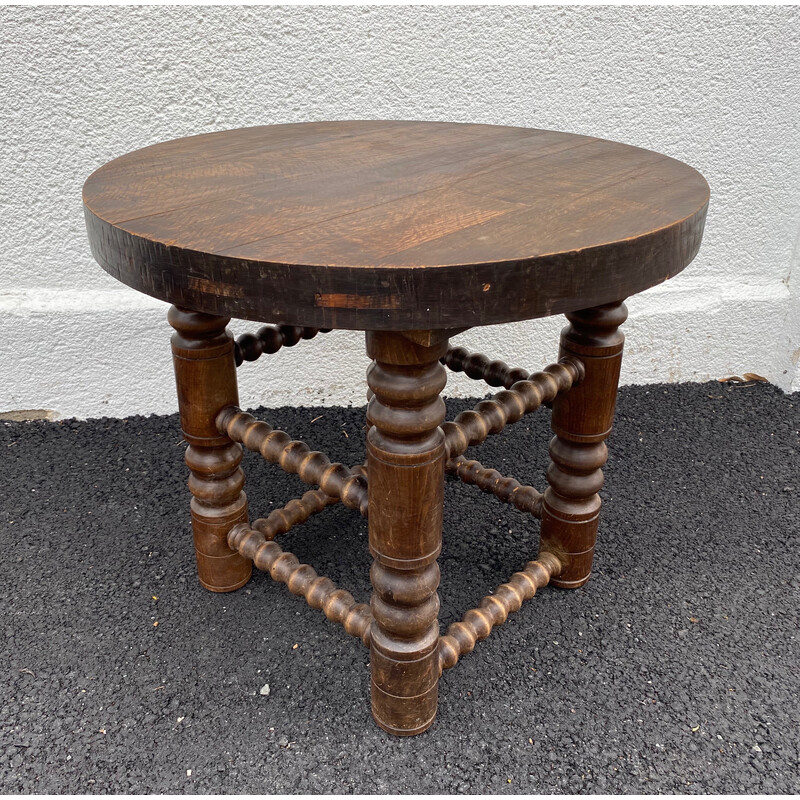 Vintage wooden side table by Charles Dudouyt, 1940