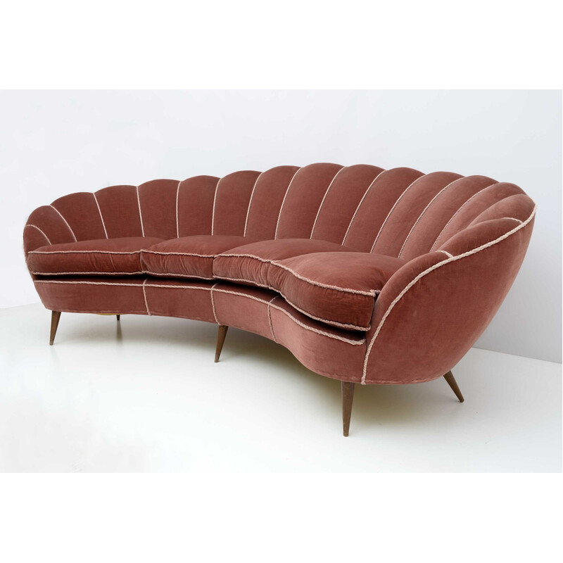 Mid-century Italian curved sofa by Gio Ponti for Isa Bergamo, 1950s