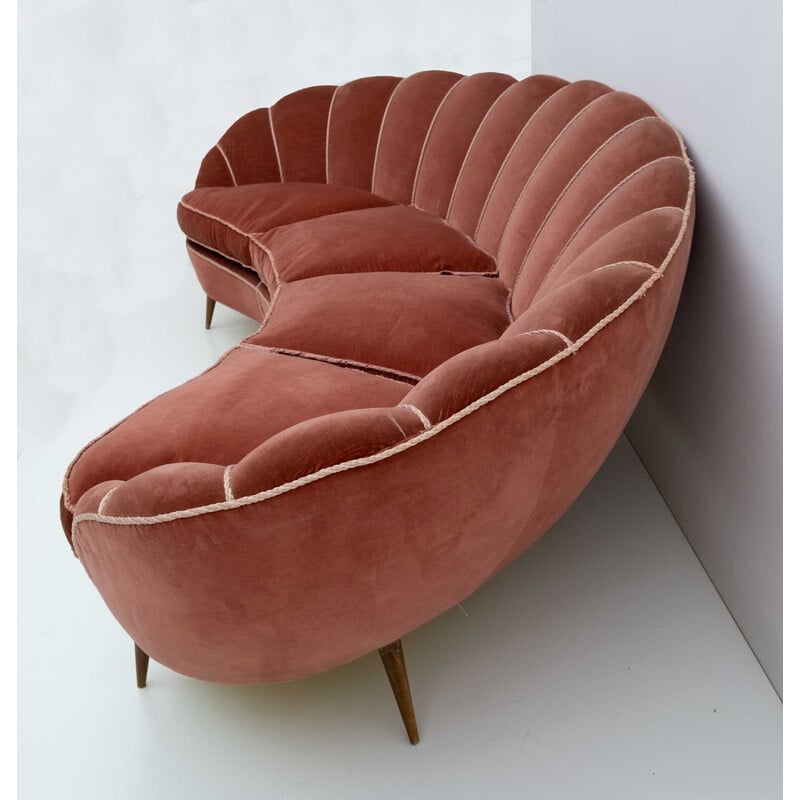 Mid-century Italian curved sofa by Gio Ponti for Isa Bergamo, 1950s