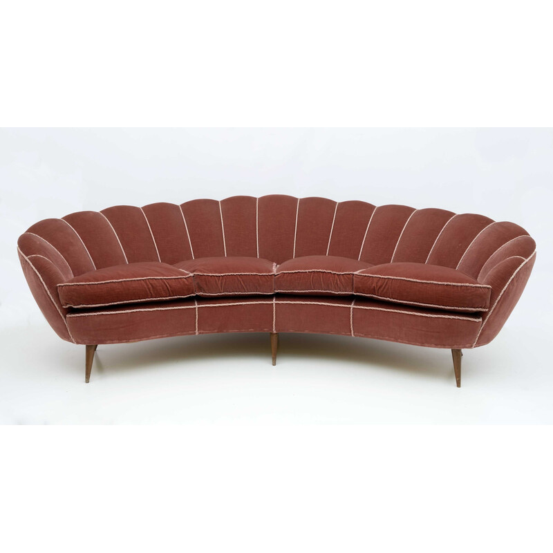 Gebogenes italienisches Sofa aus der Mitte des Jahrhunderts von Gio Ponti für Isa Bergamo, 1950er Jahre