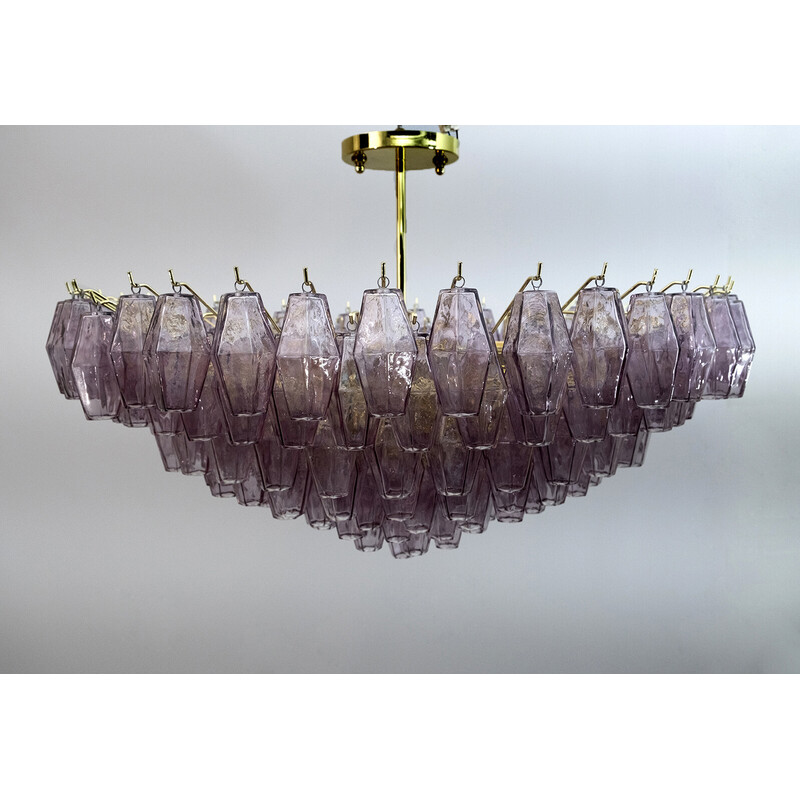 Mid-century Murano glass Poliedri chandelier by Carlo Scarpa for Venini