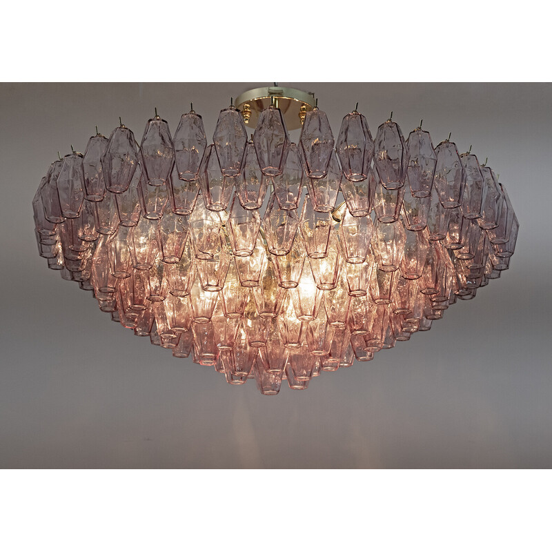 Mid-century Murano glass Poliedri chandelier by Carlo Scarpa for Venini