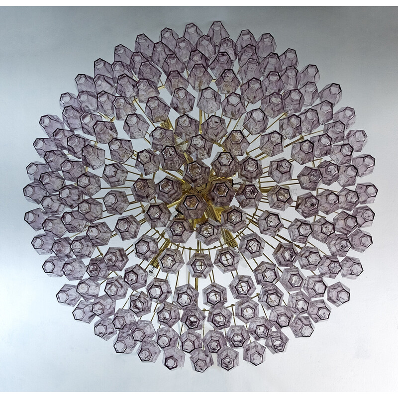 Mid-century Murano glass Poliedri chandelier by Carlo Scarpa for Venini