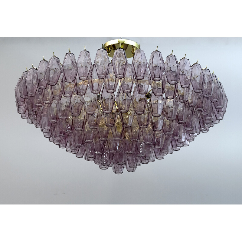 Mid-century Murano glass Poliedri chandelier by Carlo Scarpa for Venini