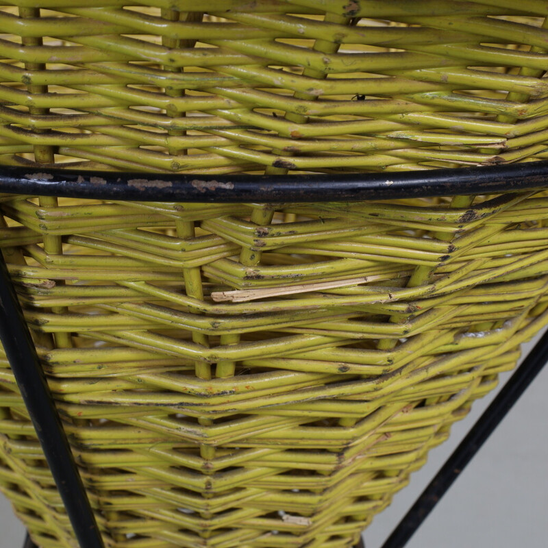 Vintage rattan basket de Rohé Noordwolde, anos 60