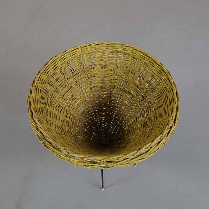 Vintage rattan basket by Rohé Noordwolde, 1960s