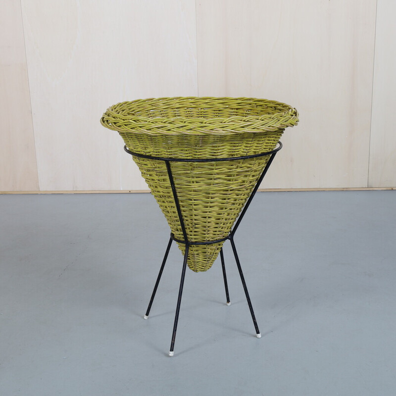 Vintage rattan basket by Rohé Noordwolde, 1960s