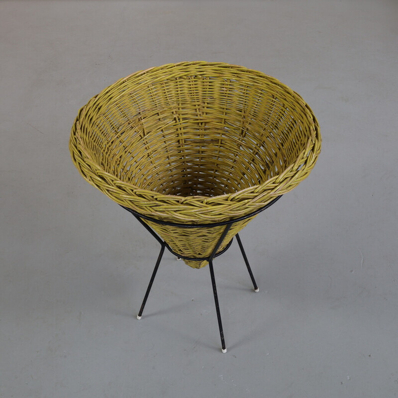 Vintage rattan basket by Rohé Noordwolde, 1960s