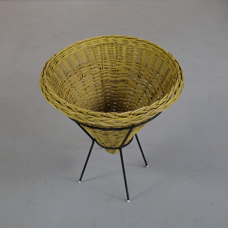 Vintage rattan basket de Rohé Noordwolde, anos 60