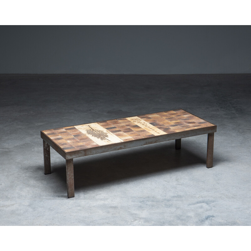 Mesa de centro vintage 'Garrigue' de Roger Capron para Atelier Callis, Francia 1960