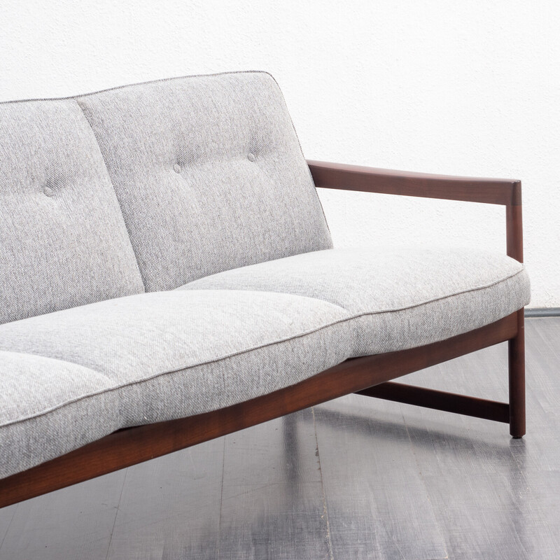 Vintage-Sofa mit dunklem Holzrahmen, 1960er Jahre