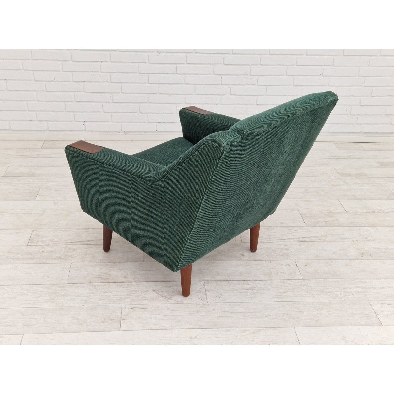 Danish vintage armchair in velvet-corduroy by Rolschau Møbler, 1970s