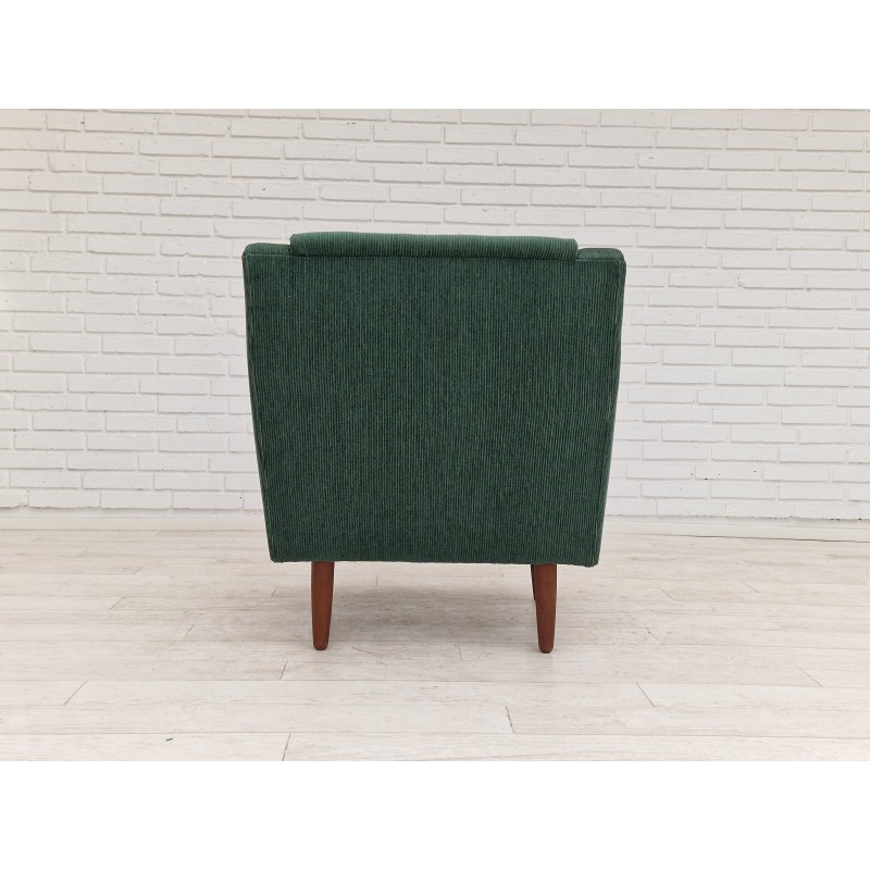 Danish vintage armchair in velvet-corduroy by Rolschau Møbler, 1970s