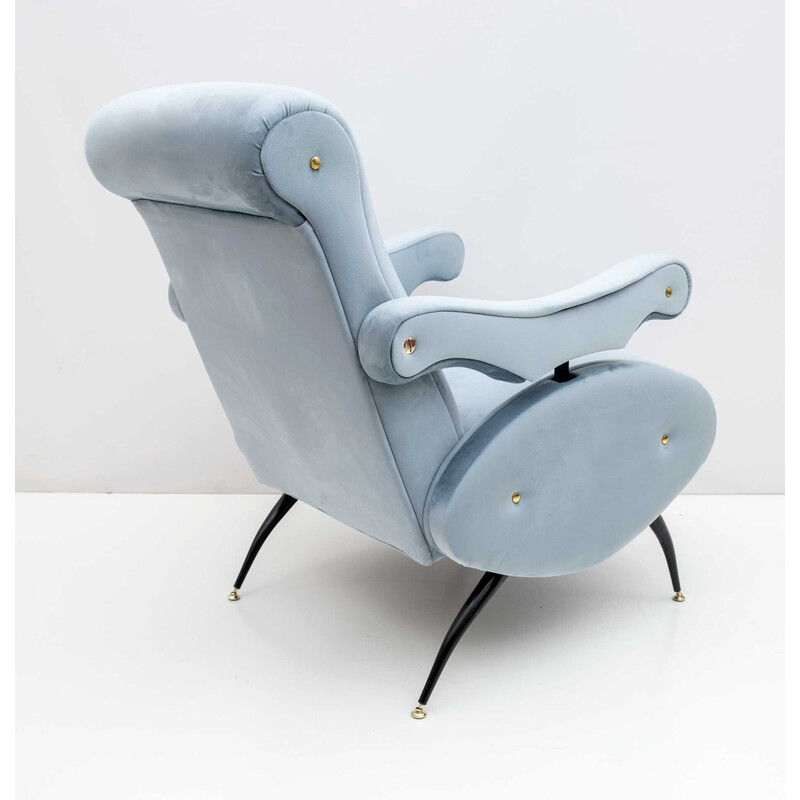 Italiaanse fluwelen fauteuil van Nello Pini voor Novarredo, 1950.