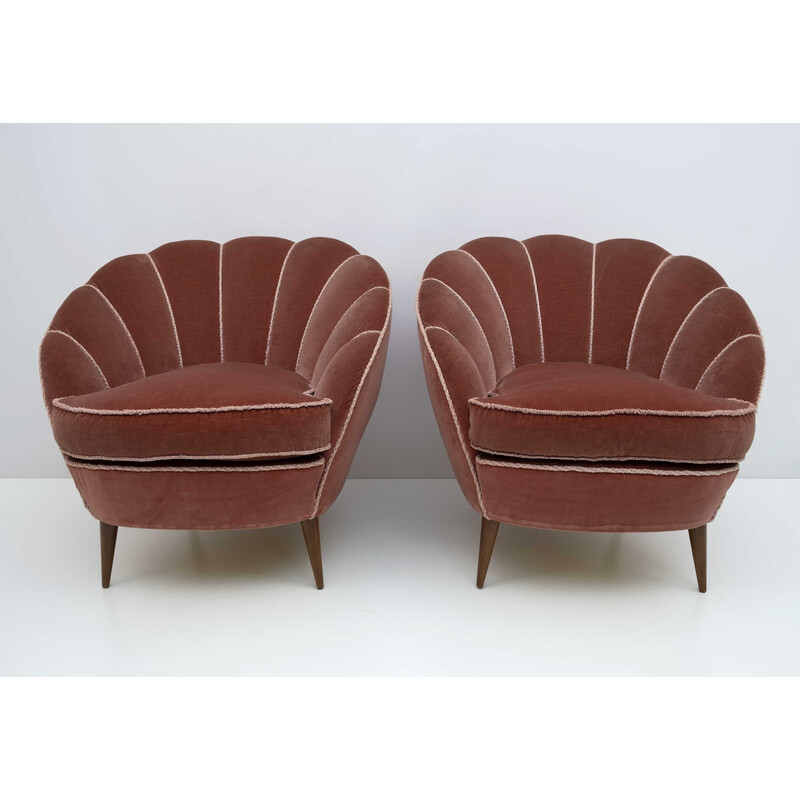 Pair of mid-century Italian armchairs by Gio Ponti for Isa Bergamo, 1950s