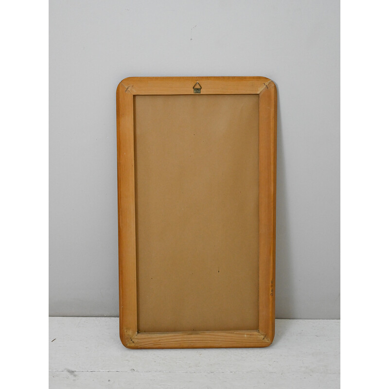 Vintage Modernism mirror with wooden frame, 1960s