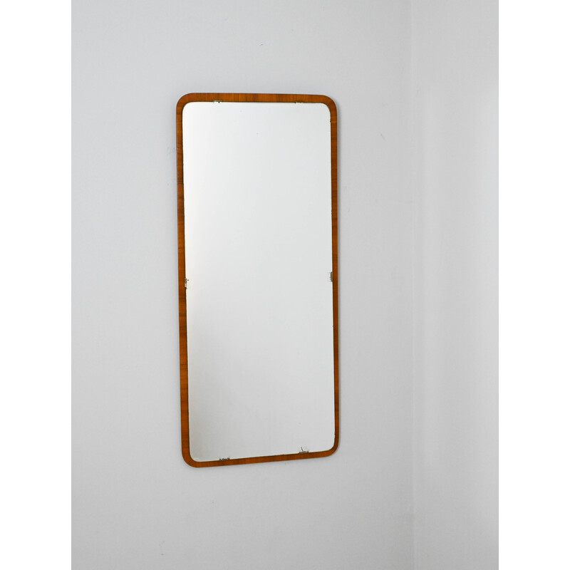 Vintage rectangular mirror with rounded corners, 1960s