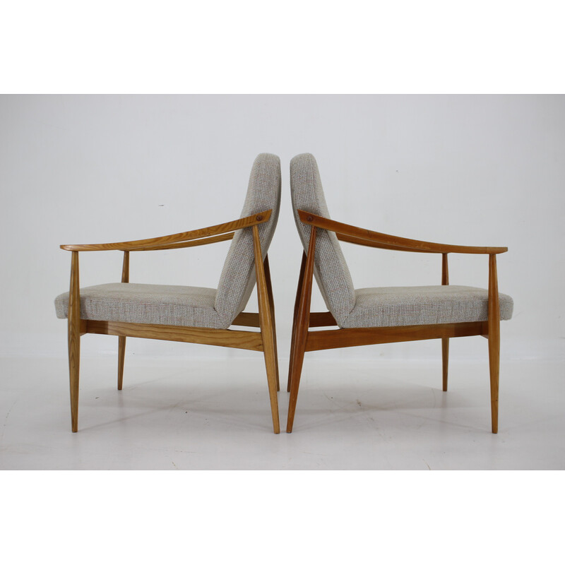 Paire de fauteuils vintage en bois de hêtre, Tchécoslovaquie 1970